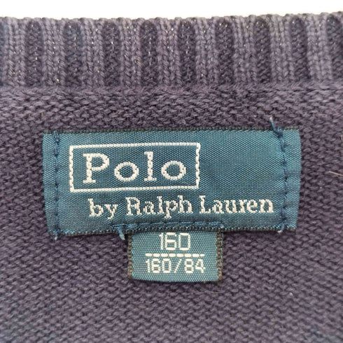 ポロバイラルフローレン Polo by RALPH LAUREN ポニー刺繍 Vネックコットンニット レディース 160