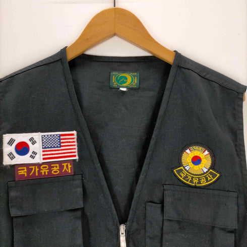 Korea ワッペン ベスト メンズ XXL