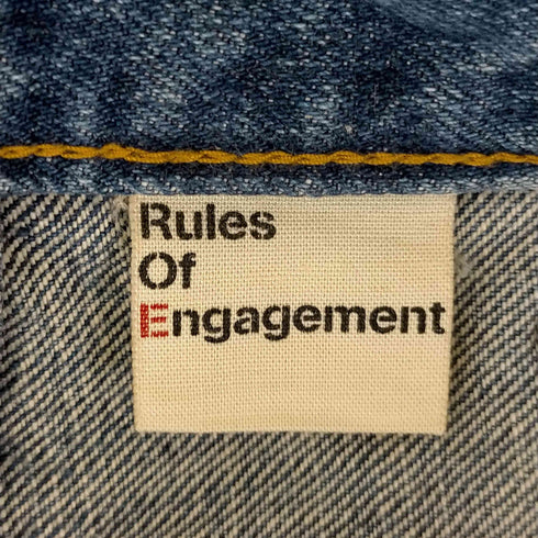 RULES OF ENGAGEMENT バックシンチ ダメージデニム メンズ