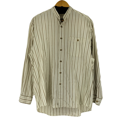 ジョセフアボード JOSEPH ABBOUD ノーカラー L/S ストライプシャツ メンズ import:S