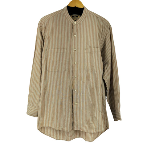 ジョセフアボード JOSEPH ABBOUD L/S ストライプノーカラーシャツ メンズ import:XL