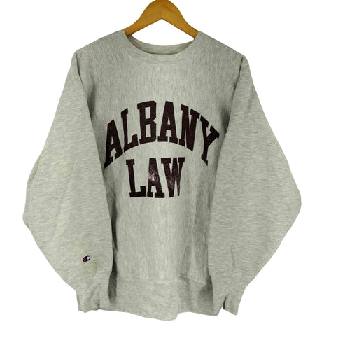 チャンピオン Champion 90s 刺繍タグ REVERSE WEAVE メキシコ製 ALBANY LAW カレッジプリントスウェット メンズ JPN:L