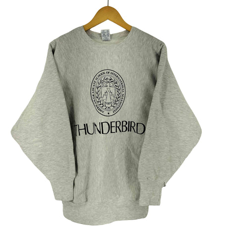 チャンピオン Champion 90s 刺繍タグ REVERSE WEAVE メキシコ製 THUNDERBIRD SCHOOL カレッジプリントスウェット メンズ JPN:XL