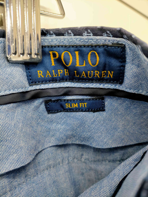 ポロラルフローレン POLO RALPH LAUREN SLIM FIT アンカー柄 スラックスパンツ 総柄 メンズ 33/32