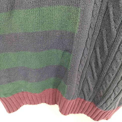 アイゾッド IZOD 90s インドネシア製 ケーブル切替 コットンニット メンズ JPN:L