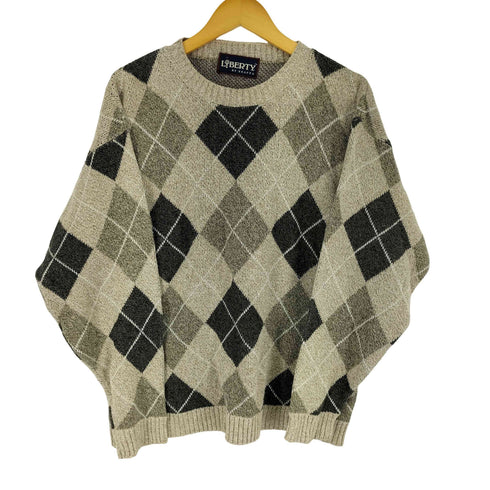 リバティ LIBERTY 90s EXACTA アーガイル クルーネックニット メンズ