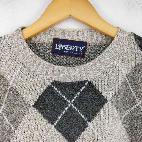 リバティ LIBERTY 90s EXACTA アーガイル クルーネックニット メンズ