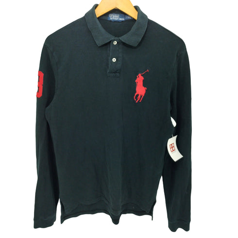 ポロラルフローレン POLO RALPH LAUREN ビッグポニー刺繍 長袖ポロシャツ メンズ L