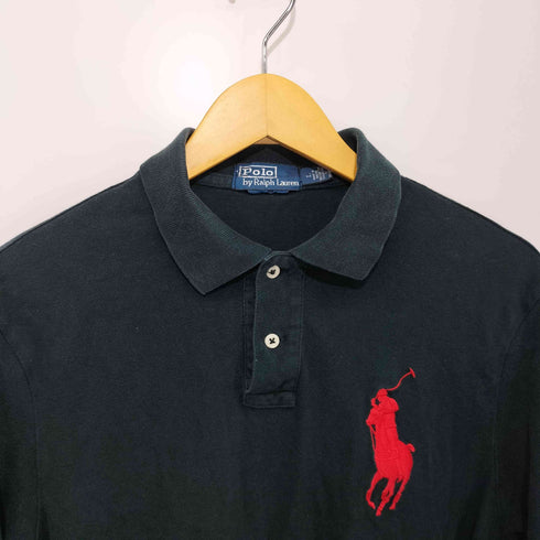 ポロラルフローレン POLO RALPH LAUREN ビッグポニー刺繍 長袖ポロシャツ メンズ L