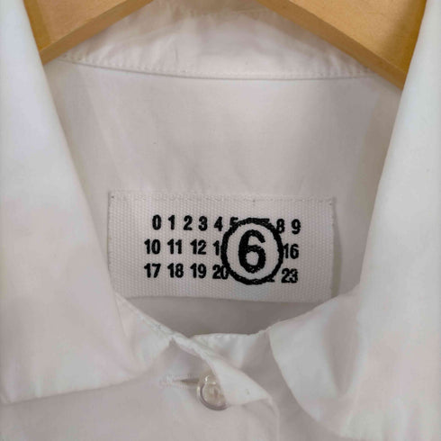 マルタンマルジェラ Martin Margiela 6 ここのえタグ ワイドカラーシャツ 本人期 レディース JPN:38