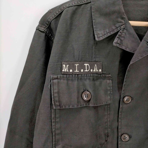 ミダ M.I.D.A 袖レザー切替ミリタリージャケット メンズ JPN:M