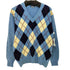 トラッド trad HAND INTARSIA Vネック アーガイルニット メンズ L