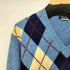 トラッド trad HAND INTARSIA Vネック アーガイルニット メンズ L