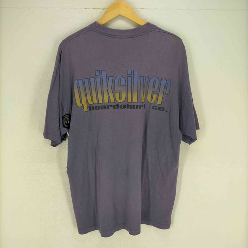 クイックシルバー Quiksilver 90S MADE IN USA 両面プリント半袖Tシャツ ナス紺 袖裾シングル メンズ JPN:XL
