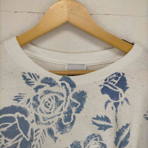 ラグナビーチ LAGUNA BEACH 90S MADE IN USA ラメ装飾 ローズ柄Tシャツ メンズ JPN:XL