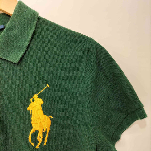ラルフローレン RALPH LAUREN ショルダーパッチビックポニーロゴ刺繍 スエード ポロシャツ メンズ import:L