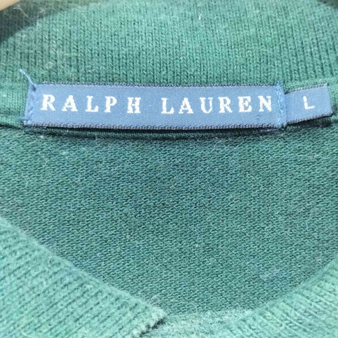 ラルフローレン RALPH LAUREN ショルダーパッチビックポニーロゴ刺繍 スエード ポロシャツ メンズ import:L