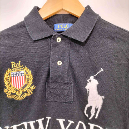 ポロラルフローレン POLO RALPH LAUREN ビックポニーロゴ刺繍 NEW YORK ラガーシャツ メンズ import:XS