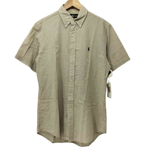 ラルフローレン RALPH LAUREN CUSTOM FIT ポニー刺繍 シアサッカー ボタンダウン半袖シャツ メンズ import:S