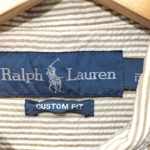ラルフローレン RALPH LAUREN CUSTOM FIT ポニー刺繍 シアサッカー ボタンダウン半袖シャツ メンズ import:S