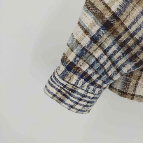 ザラ ZARA クロップドチェックシャツ レディース import:M