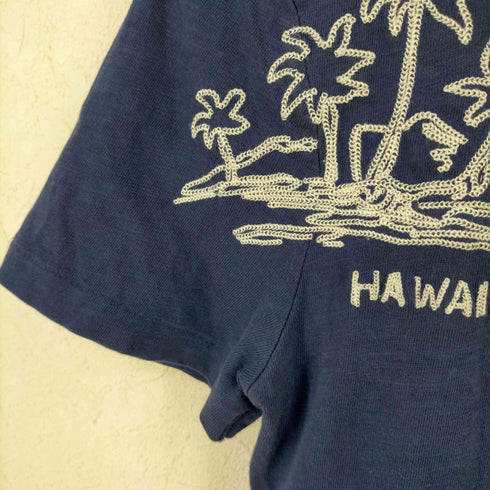 ポロバイラルフローレン Polo by RALPH LAUREN インディゴ HAWAII刺繍 クルーネックTシャツ レディース