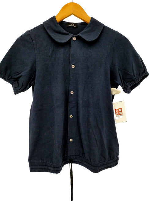 トリココムデギャルソン tricot COMME des GARCONS 03SS AD2002 丸襟 リブギャザー S/S シャツ レディース