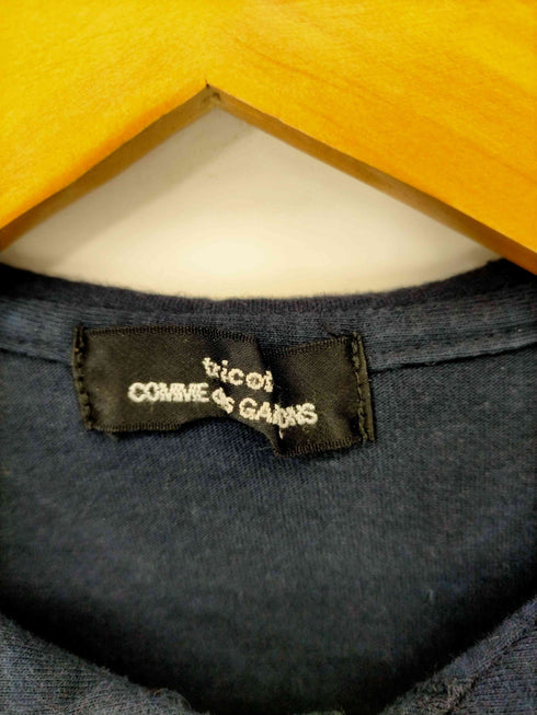 トリココムデギャルソン tricot COMME des GARCONS 03SS AD2002 丸襟 リブギャザー S/S シャツ レディース