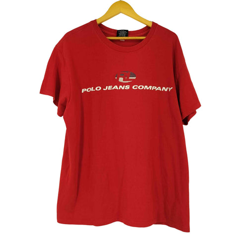 ポロジーンズカンパニーラルフローレン POLO JEANS COMPANY RALPH LAUREN 90s ロゴプリントクルーネックTシャツ メンズ JPN:XL