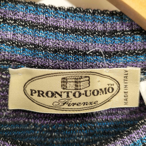 プロントウォモ PRONTO UOMO 80-90s MADE IN ITALY 総柄コットンニット レーヨン メンズ import:XXL