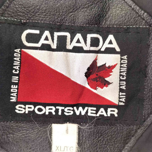 カナダ スポーツウェアー CANADA SPORTSWEAR CO. カナダ製 レザー切替 スタジアムジャンパー メンズ JPN:XL