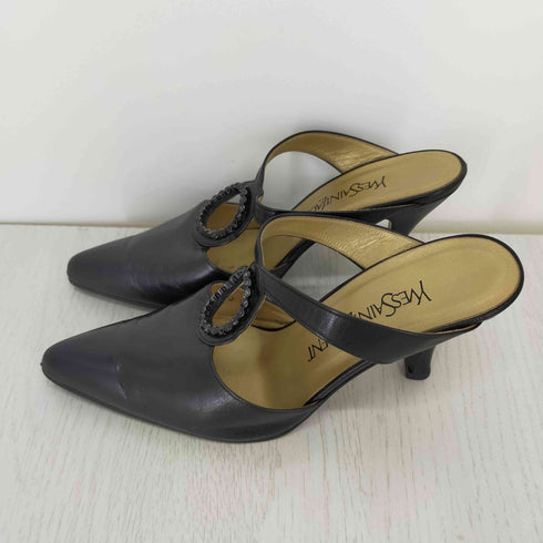 イヴサンローラン Yves Saint Laurent ライトストーンヒールパンプス レディース EUR:36