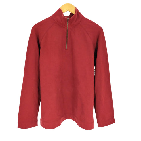 エディーバウアー Eddie Bauer 90S 白タグ ラグランスリーブ 裏起毛 ハーフジップ プルオーバー スウェット メンズ import:L