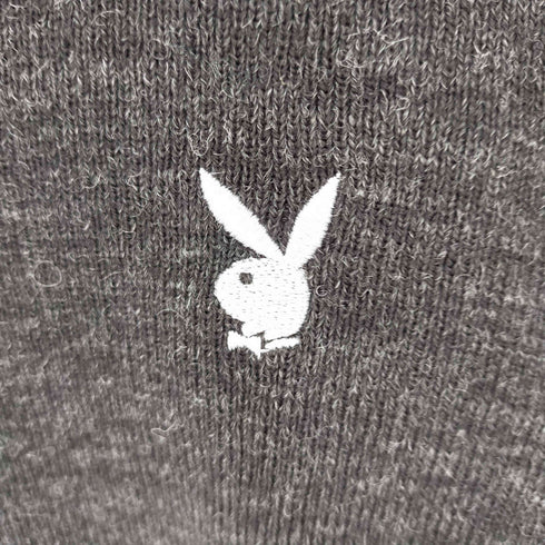 プレイボーイ PLAYBOY ワンポイントロゴ刺繍ニットセーター メンズ import:L