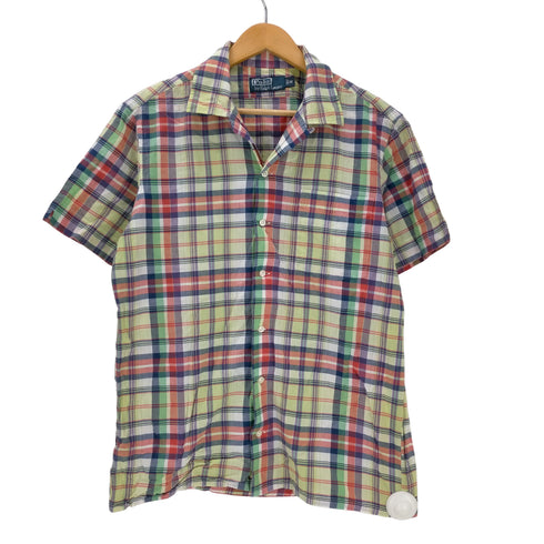 ポロバイラルフローレン Polo by RALPH LAUREN マドラスチェック柄 開襟 半袖シャツ メンズ import:M