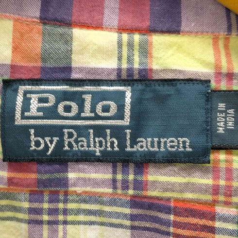 ポロバイラルフローレン Polo by RALPH LAUREN マドラスチェック柄 開襟 半袖シャツ メンズ import:M
