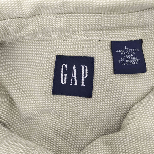 ギャップ Gap 90S オールド デカタグ ダブル ワークポケット L/S シャツ メンズ import:L