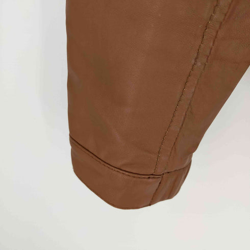 ビューティーアンドユースユナイテッドアローズ BEAUTY & YOUTH UNITED ARROWS ノーカラーレザージャケット 羊革 ダブルジップ レディース import:M