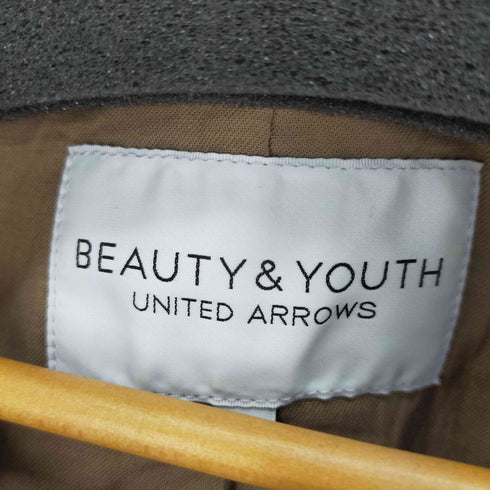 ビューティーアンドユースユナイテッドアローズ BEAUTY & YOUTH UNITED ARROWS ノーカラーレザージャケット 羊革 ダブルジップ レディース import:M