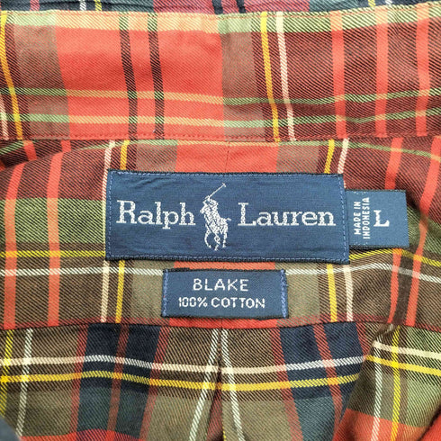 ラルフローレン RALPH LAUREN BLAKE ポニー刺繍 チェック ボタンダウン L/S シャツ メンズ import:L
