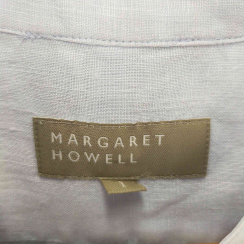マーガレットハウエル MARGARET HOWELL バンドカラーノースリーブリネンシャツ レディース 1
