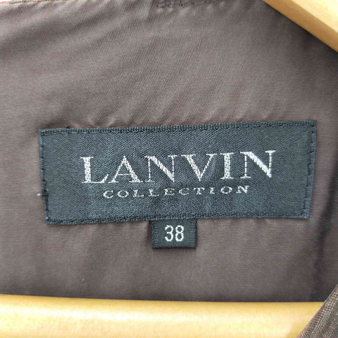 ランバンコレクション LANVIN COLLECTION ナイロン混 ストライプ ノースリーブミディアムワンピース レディース EUR:38