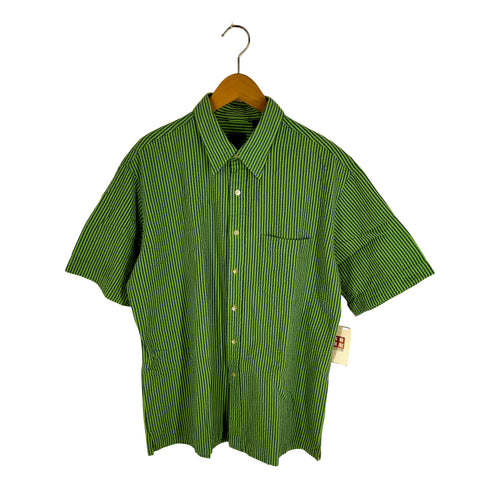 ヴァンヒューゼン VANHEUSEN 90s-00s シアサッカーストライプコットンシャツ メンズ JPN:L