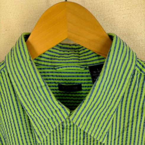 ヴァンヒューゼン VANHEUSEN 90s-00s シアサッカーストライプコットンシャツ メンズ JPN:L
