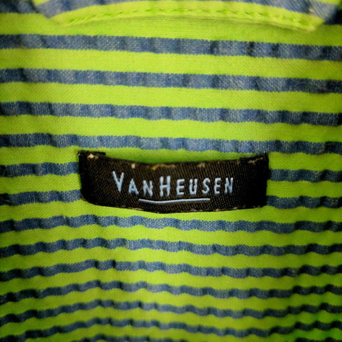 ヴァンヒューゼン VANHEUSEN 90s-00s シアサッカーストライプコットンシャツ メンズ JPN:L