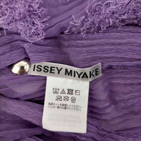 イッセイミヤケ ISSEY MIYAKE フリンジ メッシュ レース カーディガン レディース JPN:2