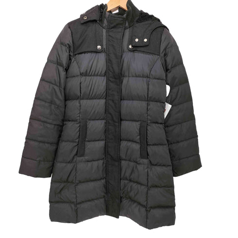 バナナリパブリック BANANA REPUBLIC 素材切替 ファーフード ダウンコート レディース import:S