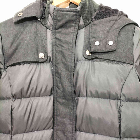 バナナリパブリック BANANA REPUBLIC 素材切替 ファーフード ダウンコート レディース import:S