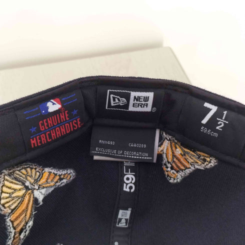 ニューエラ NEW ERA 59FIFTY バタフライ 蝶 刺繍 MLBチームロゴ キャップ メンズ 59.6cm