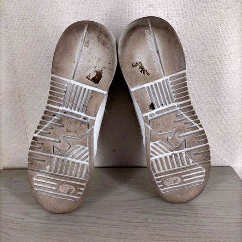 エンポリオアルマーニ EMPORIO ARMANI Eagle Logo Patch Sneakers ベルテッド レザーローカットスニーカー メンズ uk9